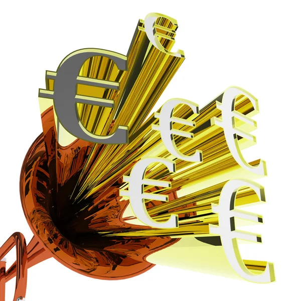 Σημάδι ευρώ σημαίνει ευρωπαϊκών δημοσιονομικών καταστάσεων και νόμισμα — Φωτογραφία Αρχείου