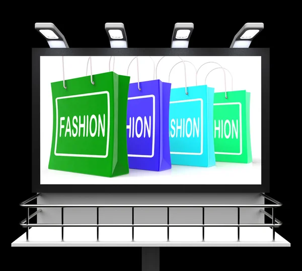 Fashion Shopping Sign Shows Fashionable Trendy And Stylish — Stock Photo, Image