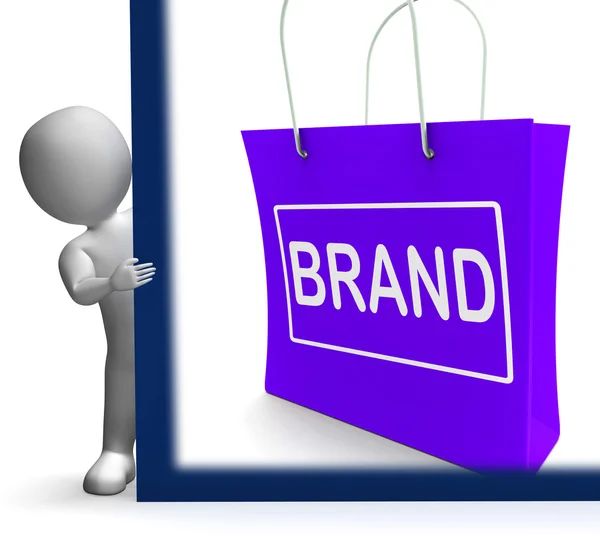 Merk winkelen teken toont branding handelsmerk of label — Stockfoto