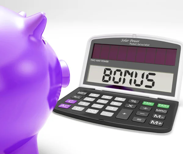 Calculadora de bonificación muestra beneficios extra o incentivo — Foto de Stock