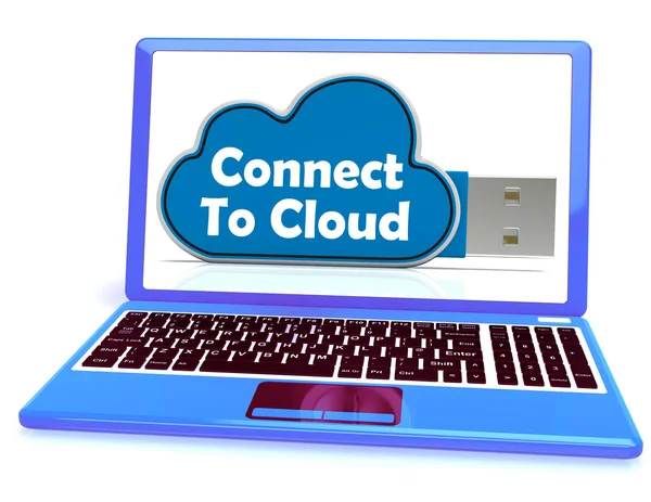 Connect To Cloud Memory Means Online File Storage — Stock Photo, Image