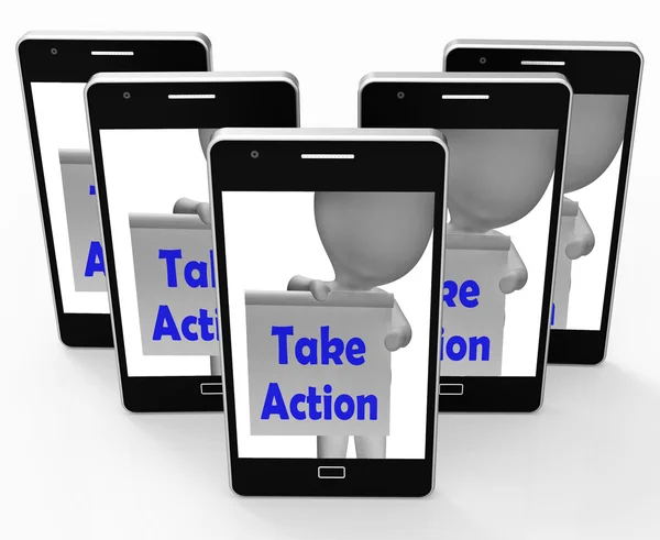 Take Action Sign Means Being Proactive About Change — Stock Photo, Image