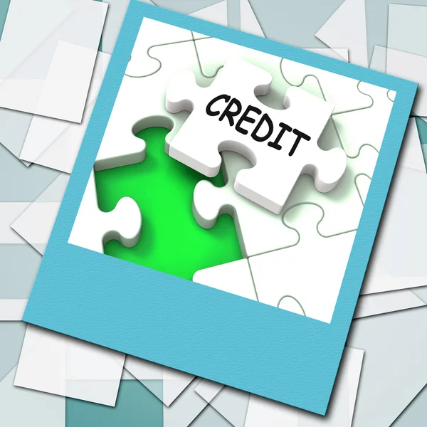 Credit Photo Means Loans Financing  Or Borrowed Money — Stock Photo, Image