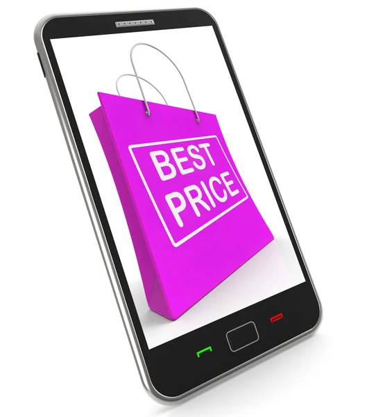 Best Price On Shopping Bags Shows Bargains Sale And Save — Stock Photo, Image
