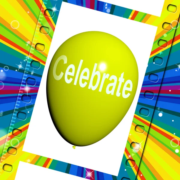Celebrate Balloon Means Events Parties and Celebration — Stock Photo, Image