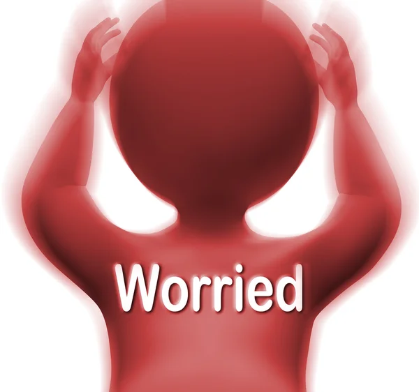 Worried Man Means Anxious Fearful Or Concerned — Stock Photo, Image