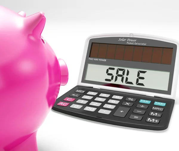 Калькулятор продажи показывает снижение цен или скидки — стоковое фото