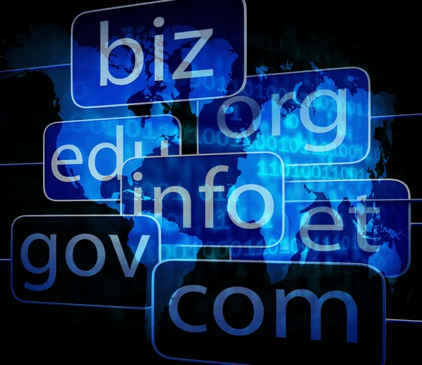 BIZ com net zobrazuje webové stránky internet a seo — Stock fotografie