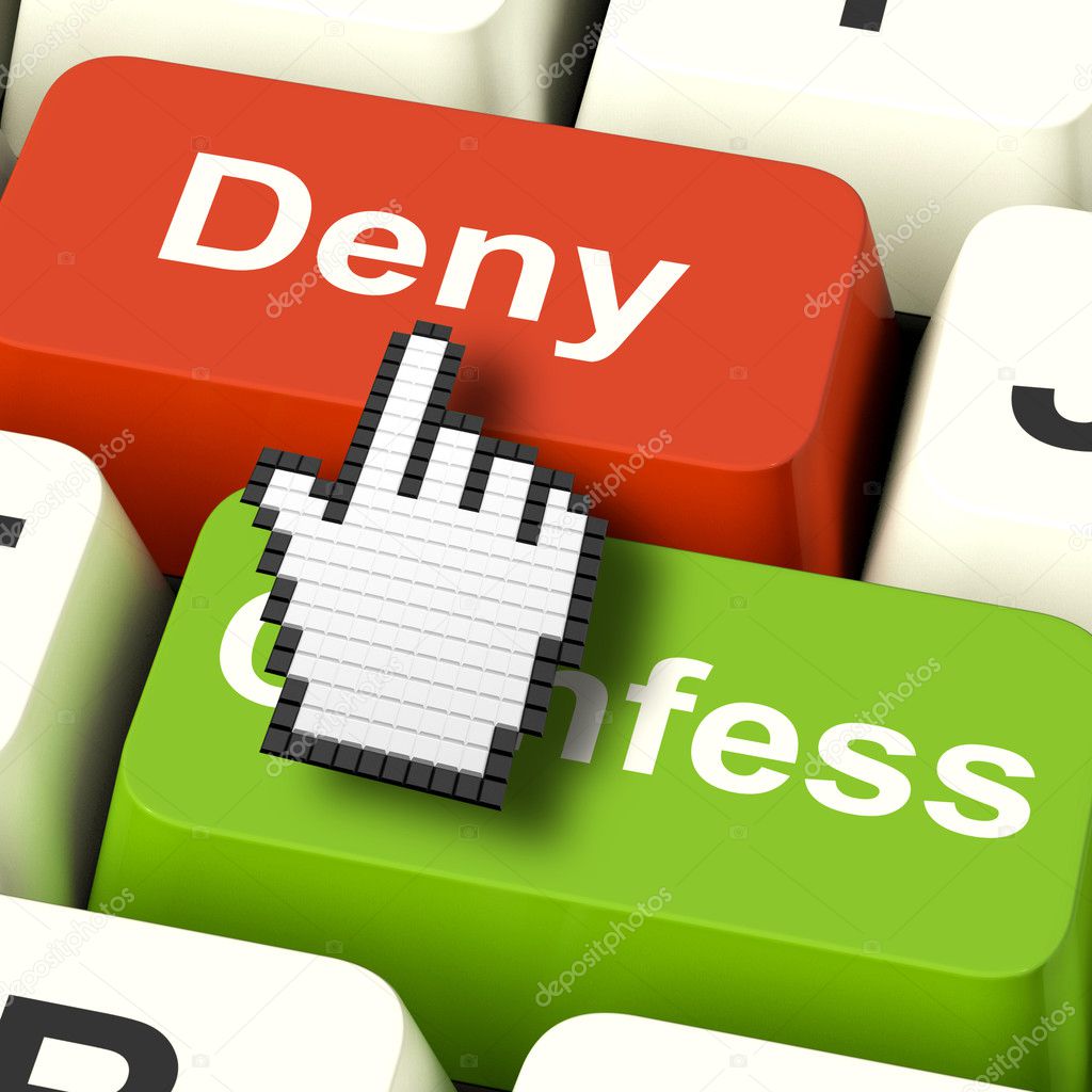 Denial Deny Keys Shows Guilt Or Denying Guilt Online