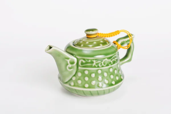 Chinese ceramic green teapot — Stock Photo, Image