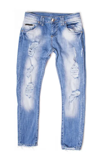 Rippade pojkvän jeans — Stockfoto