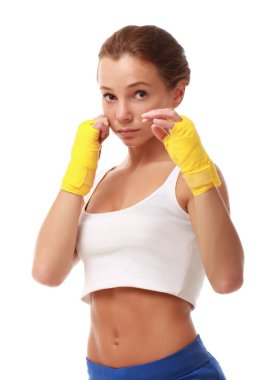 bandaj boks genç çekici fitness modeli