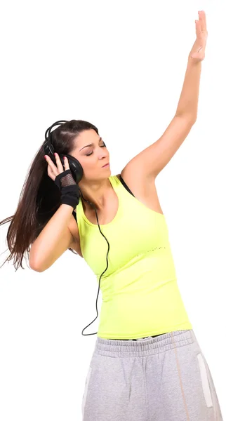 genç çekici esmer müzik dinleme