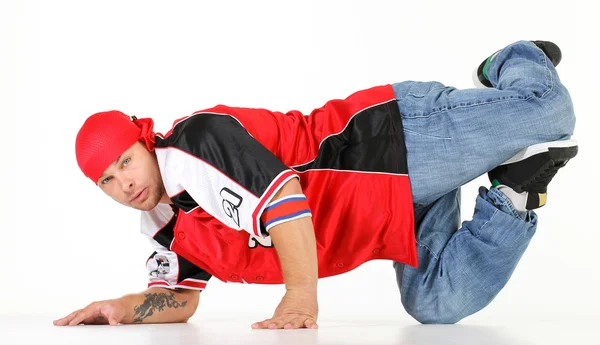 Bailarina de hip hop masculina realizando diferentes pasos —  Fotos de Stock