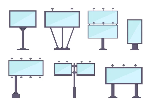 Рекламные Щиты Городские Пустые Баннеры Пустой Шаблон Личных Средств Массовой — стоковый вектор