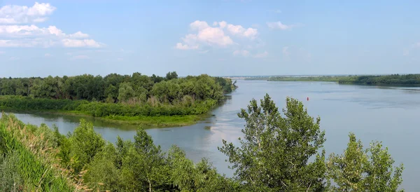 bir nehir, yatay yaz. Panorama