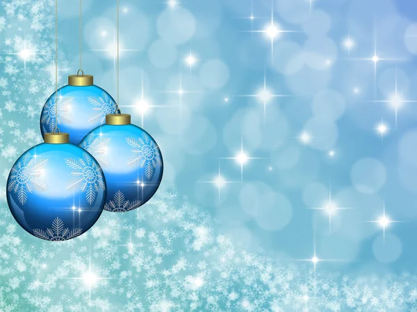 Christmas blue background with balls — Stock Photo, Image