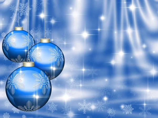 Kerstmis blauwe achtergrond met ballen — Stockfoto
