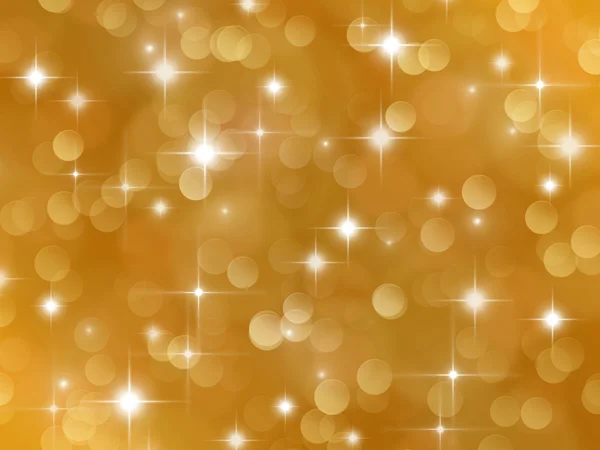 Golden background with boke effect and stars — Stock Photo, Image