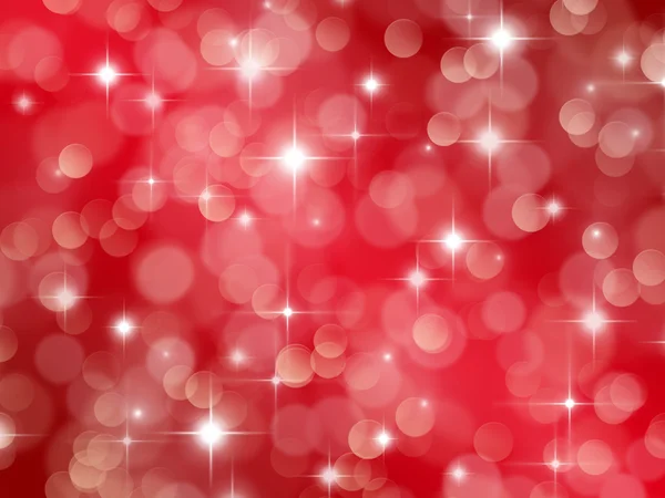 Abstract red background with boke effect and stars — Stock Photo, Image