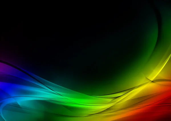 Abstract luminous rainbow and black background Stock Photo