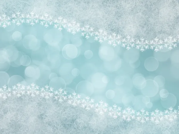 Abstract blue background with snowflakes and boke — Stock Photo, Image