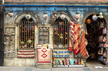 Small gift shop with carpets and souvenirs clipart