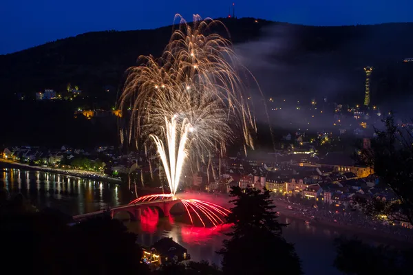 Kembang api di Heidelberg — Stok Foto