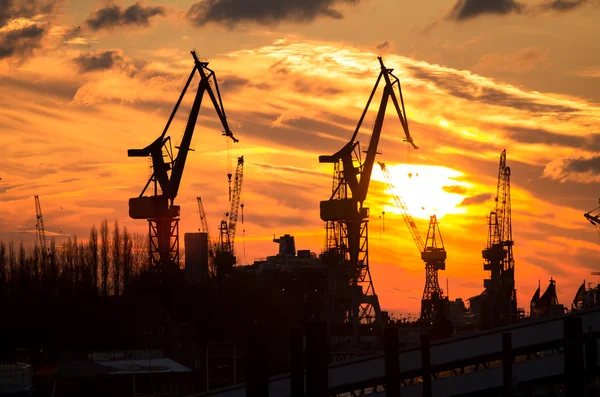 Sunset in Hamburg — Stock Photo, Image