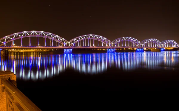 Železniční most, riga — Stock fotografie