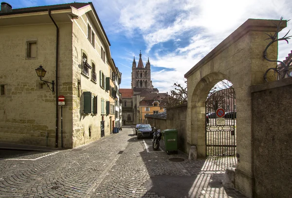 Gamla staden i lausanne — Stockfoto