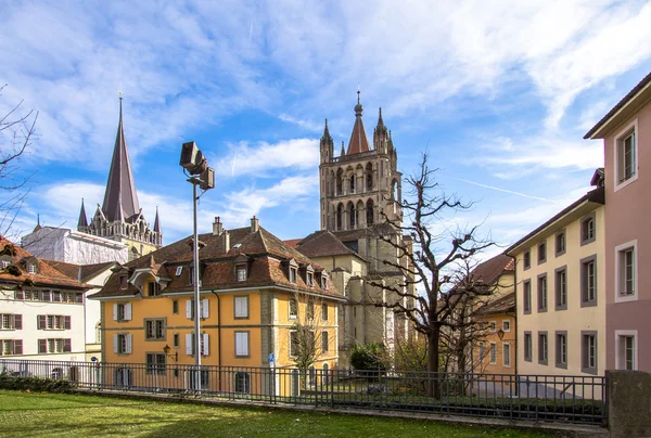 Ancient cathedral in Lausanne — Stock Photo, Image