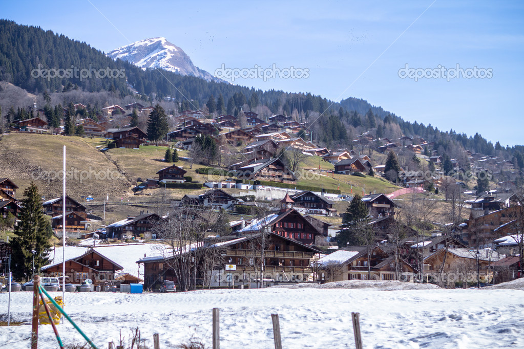 Alpine village, Switzerland