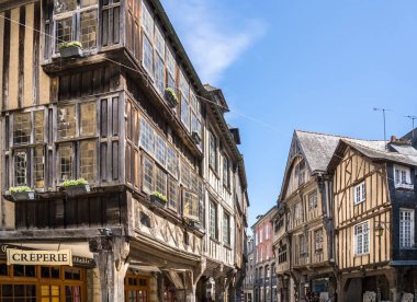 Ancient half-timbered houses in Dinan, France
