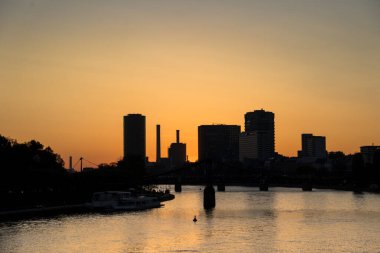 Frankfurt am Main Gün batımında, Almanya