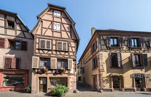 Colorful Half Timbered Houses Ribeauville Alsace France — Zdjęcie stockowe