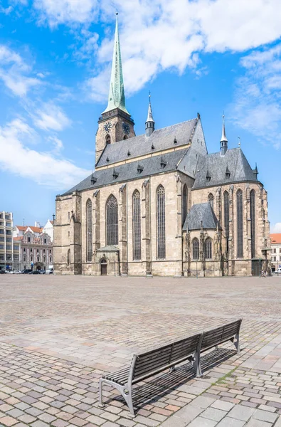 Beroemde Kathedraal Van Saint Bartholomew Pilsen Tsjechië — Stockfoto