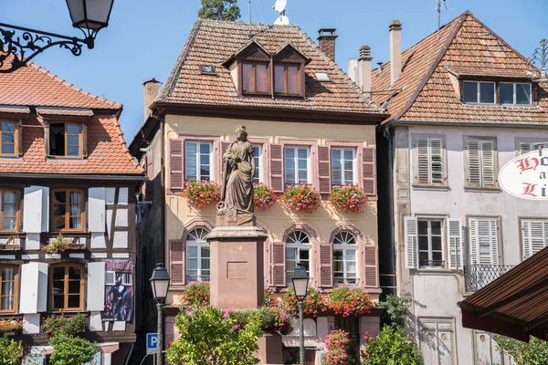 Colorful Half Timbered Houses Ribeauville Alsace France — 图库照片