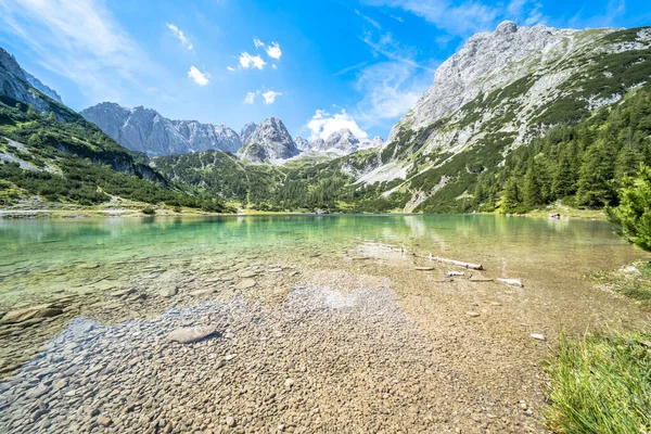 Seebensee Lake Dragonkopf Peak Ehrwald Austria — Stock Photo, Image