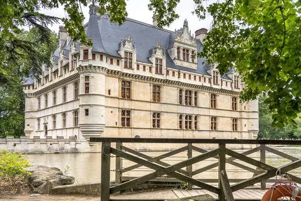 Famous Medieval Castle Chateau Azay Rideau France — стоковое фото