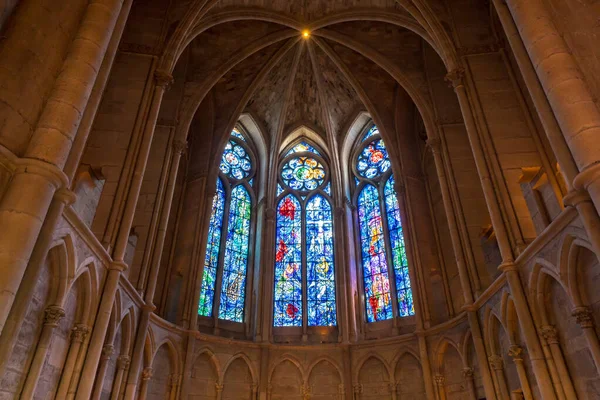 Interno Della Vecchia Cattedrale Gotica Reims Francia — Foto Stock