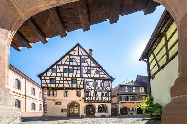 Colorful Half Timbered Houses Riquewihr Alsace France — Stock Photo, Image