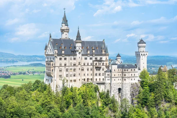 Världsberömda Neuschwanstein Slott Bayern Tyskland — Stockfoto