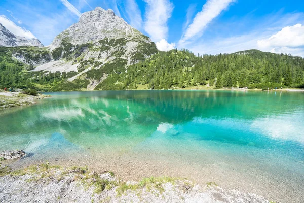 Seebensee Lake Dragonkopf Peak Ehrwald Austria —  Fotos de Stock
