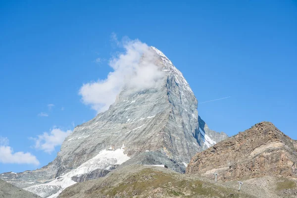 Alp Manzarası Ünlü Matterhorn Tepesi Zermatt Sviçre — Stok fotoğraf