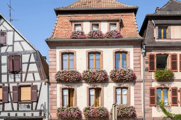 Maisons Colombages Colorées Bergheim Alsace France Images De Stock Libres De Droits