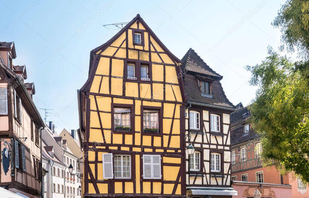 Colorful half-timbered houses in Colmar, Alsace, France