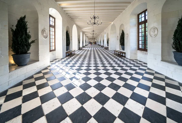 Gran Galería Famoso Castillo Medieval Chateau Chenonceau Francia — Foto de Stock