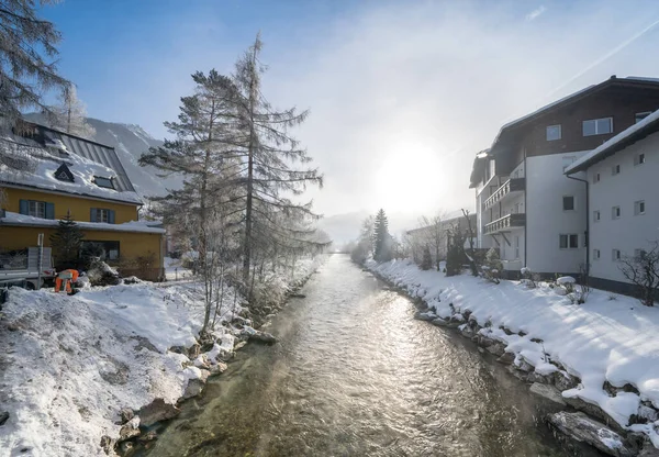 Hegyi Síközpont Bad Hofgastein Télen Ausztria — Stock Fotó