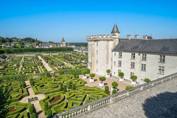Famous Medieval Castle Chateau Villandry France — стоковое фото